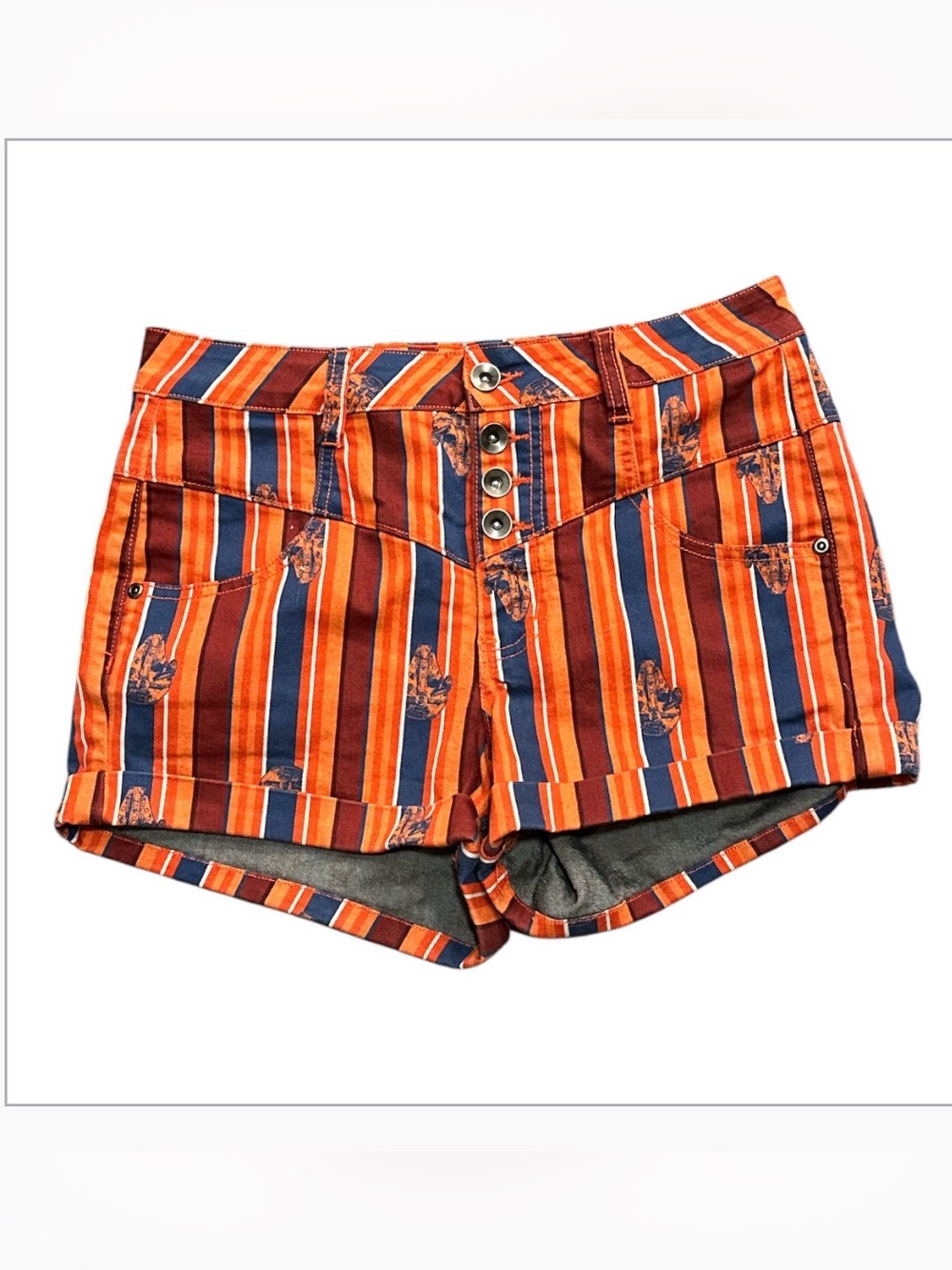 Her Universe Star Wars Solo Striped High-Waisted Shorts Junior 5 - Picture 4 of 7